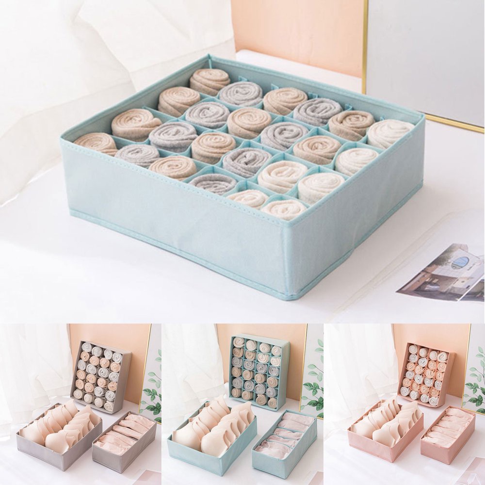 MUSI.HOME【ราคาถูก】กล่องเก็บชุดชั้นใน กางเกงใน กล่องเก็บถุงเท้า มีช่องแบ่ง จัดระเบียบตู้เสื้อผ้า KD13 - รูปที่ 4