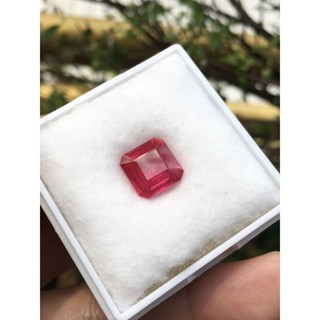 RUBY ทับทิมแท้ 4.72 กะรัต emerald cut เนื้อสะอาด ไฟดีสีสวยม๊าก