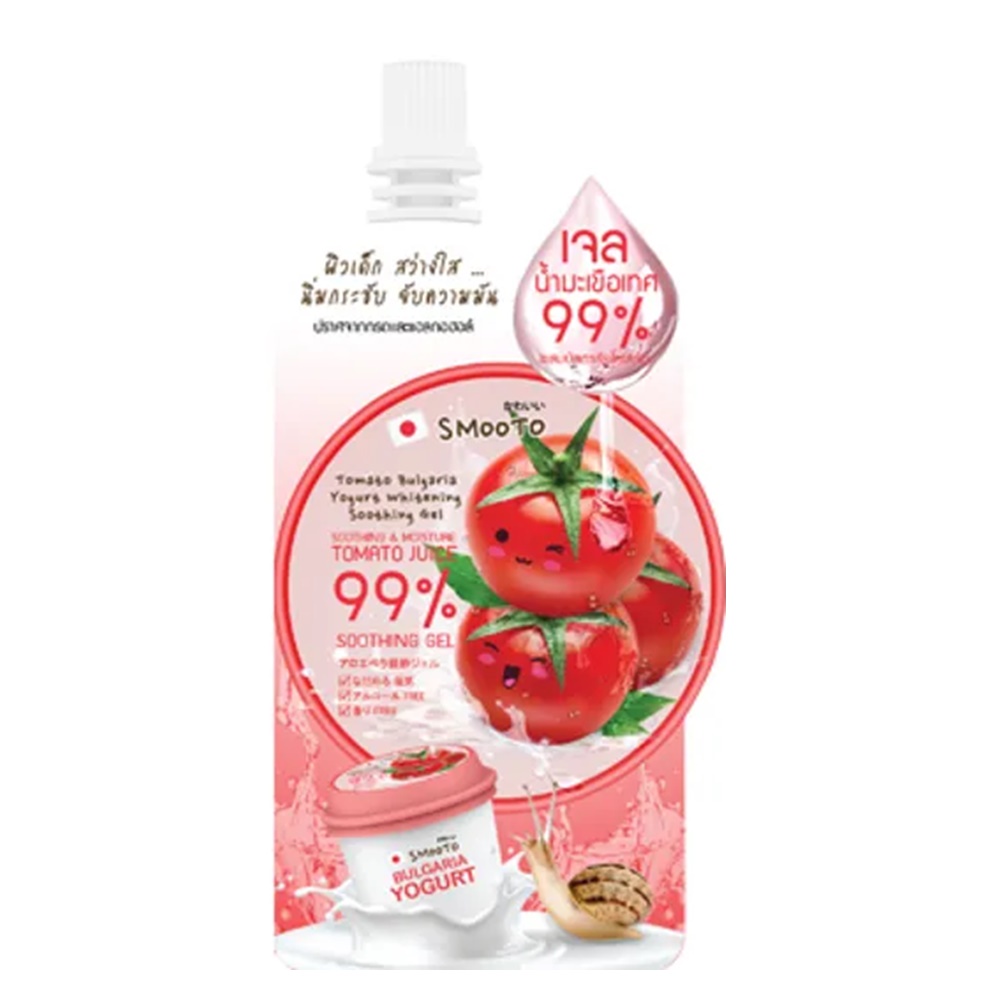 (แท้) Smooto Tomato Yogurt Plus Whitening Soothing Gel 40/50g สมูทโตะ โทเมโท โยเกิร์ต พลัส ไวท์เทนนิ่ง ชูทติ้ง เจล - รูปที่ 2