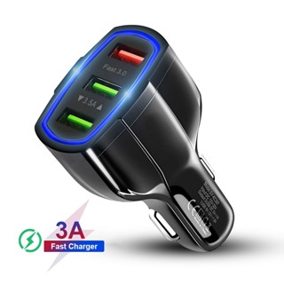 Qc 3.0 3 USB Car Charger ชาร์จเร็ว 3.0 3-Ports ชาร์จเร็ว สําหรับอะแดปเตอร์ชาร์จโทรศัพท์ในรถยนต์