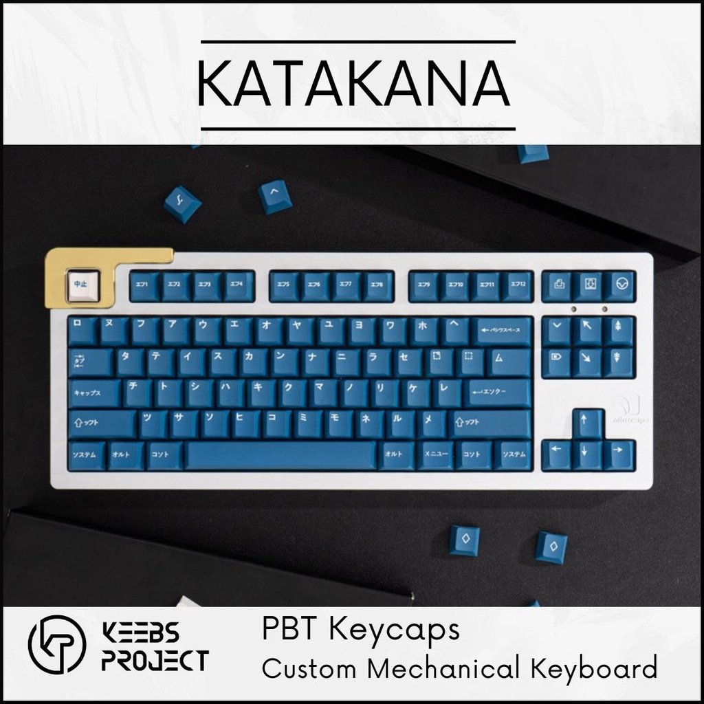 Gmk ชุดปุ่มกดคีย์บอร์ด ลายเชอร์รี่ Katakana PBT สีขาว สีดํา สําหรับคีย์บอร์ด Mechanical