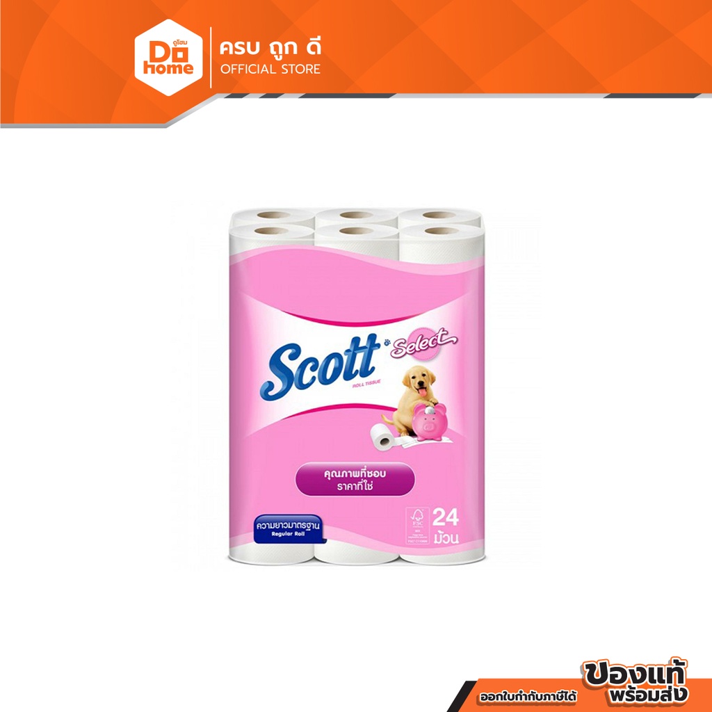 SCOTT Select กระดาษชำระ ความยาวมาตรฐาน (แพ็ค 24) |ZWG|