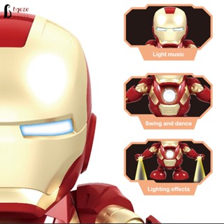 หุ่นยนต์เต้นรําไฟฟ้า Avenger Iron Man พร้อมไฟ LED และเพลง ของขวัญสําหรับเด็ก หุ่นยนต์เต้นรําไฟฟ้า ไอรอนแมน ของขวัญสําหรับเด็ก พร้อมไฟ LED และเพลง