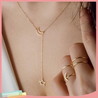 【LK】Women Fashion Moon Star Clavicle Chain Pendant Short Necklace Party Jewelry Gift