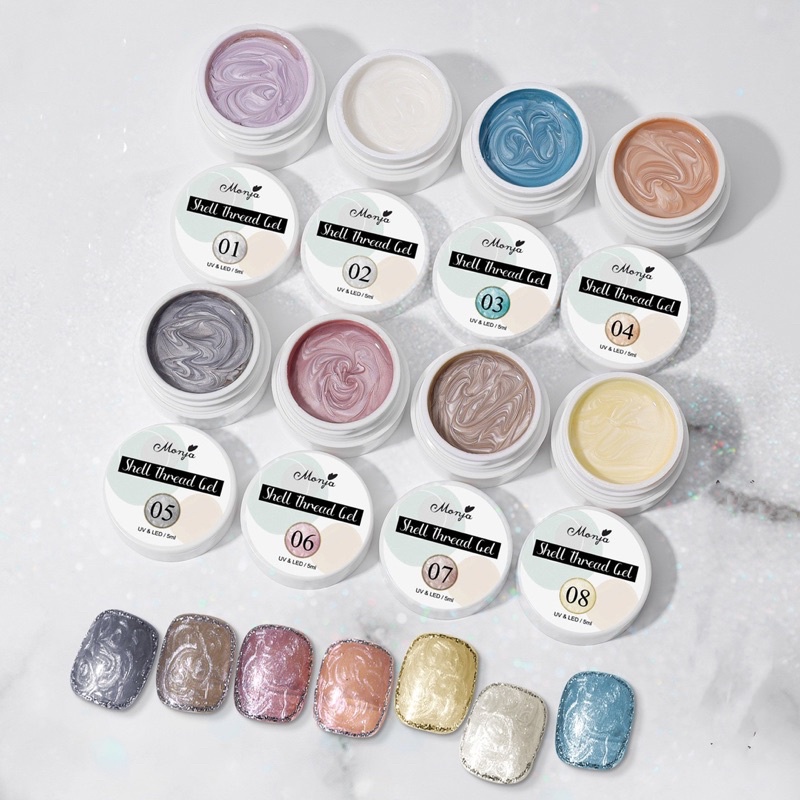 สีเจลมุก เม็ดสีแน่น ทาง่าย สีเงาสวยมากมี 8 สีสวยๆขนาด8ml. 🦄 พร้อมส่งในไทย 🦄