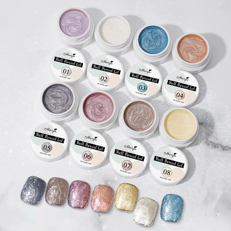 สีเจลมุก เม็ดสีแน่น ทาง่าย สีเงาสวยมากมี 8 สีสวยๆขนาด8ml. 🦄 พร้อมส่งในไทย 🦄