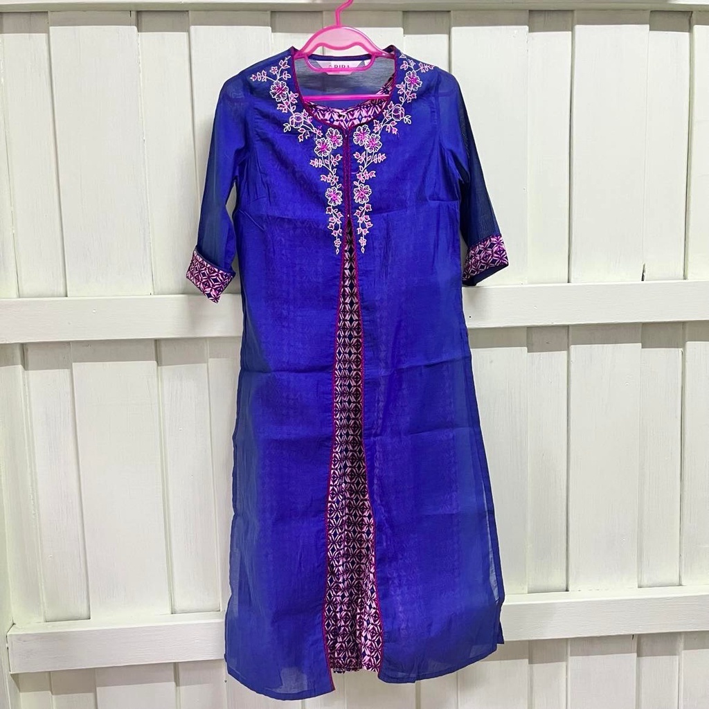 เสื้ออินเดีย/ ชุดเดรส/ ชุดเซต 2 ชิ้น/ BIBA Women's Angrakha Kurta / Made in India/สินค้ามือสอง สภาพใหม่