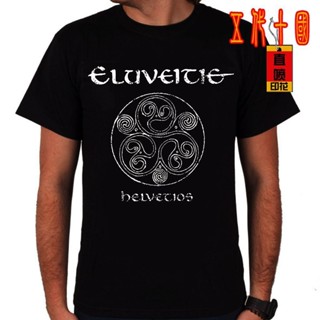 เสื้อยืดครอป เสื้อยืดแขนสั้นลําลอง ผ้าฝ้าย 100% พิมพ์ลาย Eluveitie Punk Rock ed พลัสไซซ์ ของขวัญวันเกิด