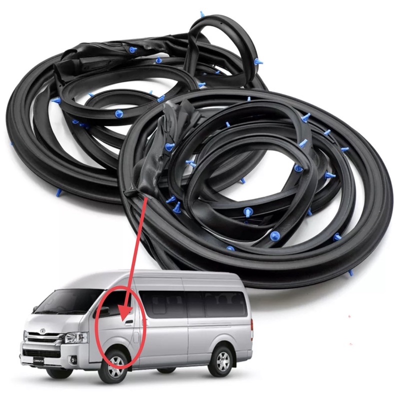 ยางขอบประตูหน้ารถตุ้ Toyota Commuter Hiace ปี2005-2018ของใหม่ ตรงรุ่น ใช้แทนเส้นก่าที่เสื่อมสภาพ สินค้าพร้อมส่ง