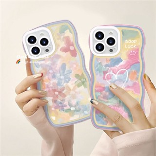 🌈Ready Stock 🏆Samsung A13 A04E A12 A11 A04s A03S A03 A53 A73 A33 A23 A52 A51 A71 A72 A22 A32 A02 A21S A31 A50 A30 A20 Cute Oil Painting TPU Phone Case Shockproof Candy Color Wavy Edge Case