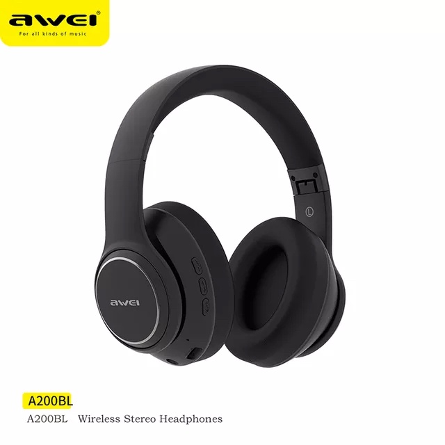 Awei A200BL หูฟังแบบบลูทูธ ช่องเสียบ SDการ์ด&3.5 AUXเล่นเกมพร้อมไมโครโฟนไฮไฟสเตอริโอบลูทูธ5.3