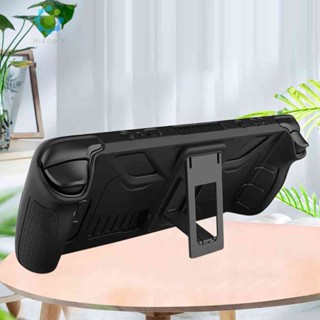 Silicone Game Console Cover Anti Slip Protective Case with Holder for Steam Deck [Hidduck.th]