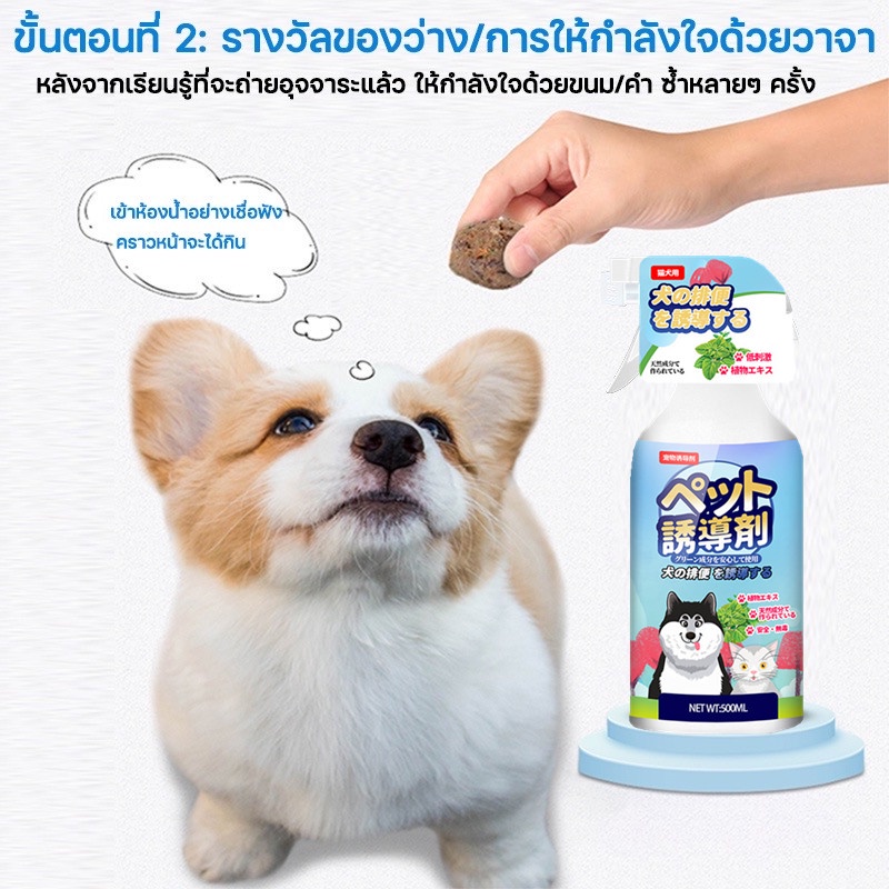 😼🐶 สเปรย์ฝึกการขับถ่าย ให้ฉี่ ห้ามฉี่ สำหรับสัตว์เลี้ยง ฉีดตรงไหนได้ผลตรงนั้น ปลอดภัยไร้สารตกค้าง แมว สุนัข หมา 500 ml