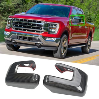 [พร้อมส่ง] ฝาครอบกระจกมองหลังรถยนต์ คาร์บอนไฟเบอร์ สําหรับ Ford F150 F-150 2021 2022 2 ชิ้น