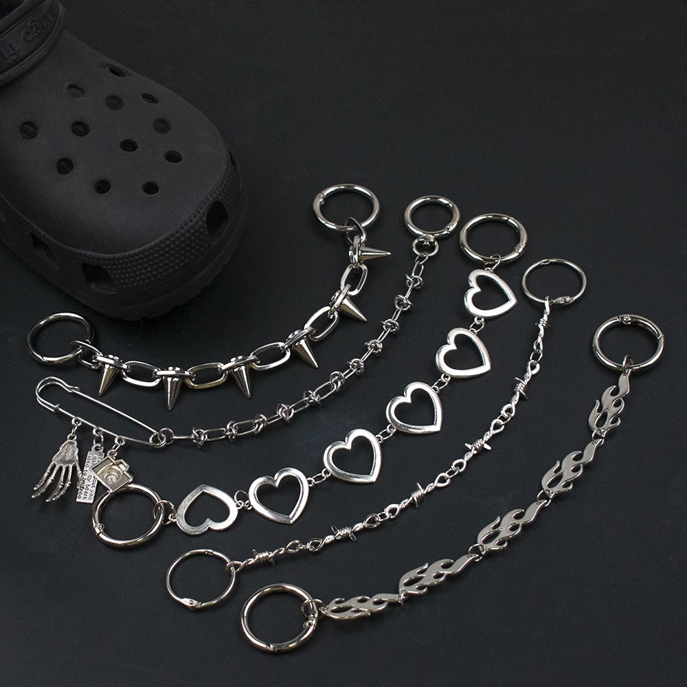 Punk Dark Willow Nail Thorn Metal Shoe Chain | สําหรับหัวเข็มขัดรองเท้า