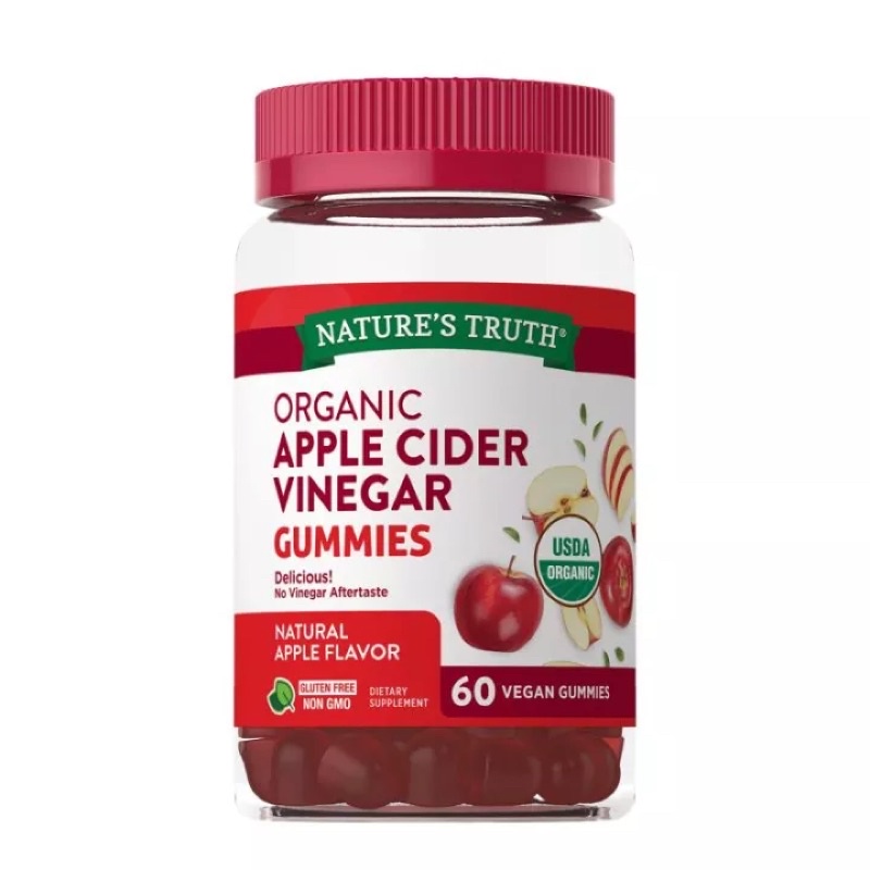 (🌟พร้อมส่ง/🌟ของแท้) Nature's Truth Organic Apple Cider Vinegar 500mg (บรรจุ 60 gummies)🖼