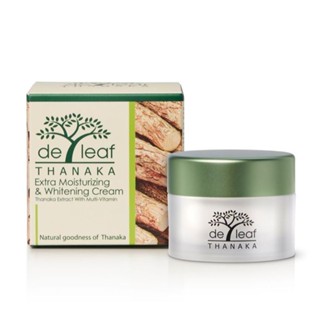 De Leaf Thanaka Extra Moisturizing Whitening Cream 40g เดอลีฟ ทานาคา  มอยส์เจอร์ไรซิ่ง ไวท์เทนนิ่ง ครีม (1 ชิ้น)