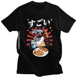 Matsuri Pengin T เสื้อผู้ชายผ้าฝ้ายเสื้อยืด Noot Pingu เพนกวิน Meme การ์ตูนตลก Tee เสื้อ Streetwear เสื้อผู้ชายผู้ชาย