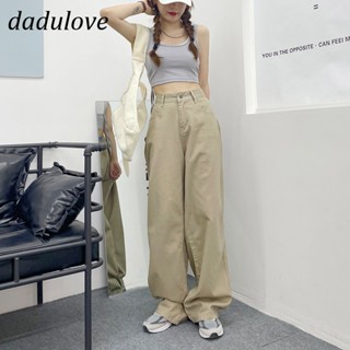 DaDulove💕 New Korean Version Khaki Womens Jeans High Waist Wide Leg Pants Fashion Loose Straight Pants