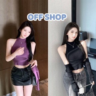 OFF SHOP พร้อมส่ง (OFF-47201) เสื้อกล้ามไหมพรม แถมปลอกแขน ผ้าร่องใส่สบายเท่มาก