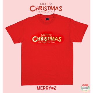 [ คริสต์มาส ] สกรีนแวววาว Merry Christmas ผ้า COTTON เส้นใยพิเศษ ไม่หดไม่ย้วย ตะเข็บไม่บิด ผ้าเนื้อดีมาก