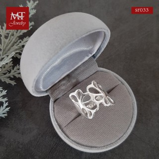 MT แหวนเงินแท้ ดอกไม้ ฉลุลาย ไซส์ : 57, 58  Solid 925 Sterling Silver Ring (sr033) MT Jewelry มณีธารา