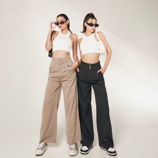 Atipashop - NAYA PANTS กางเกง กางเกงขายาว ทรงเอวสูง เอวผับ กระดุม 2 เม็ด ทรงสวยมาก