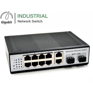 Gigabit Industrial Switch 8 Port + 2GE + 2 SFP (ประกัน 1 ปีเต็ม)