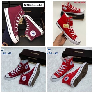 🛒converse all star(หุ้มข้อ)สีแดง/สีแดงเลือดหมู🛍sz.36-45