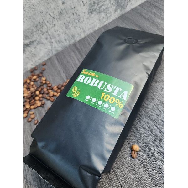 เมล็ดกาแฟคั่ว โรบัสต้าชุมพร 500กรัม