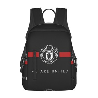 Manchesters United กระเป๋าเป้สะพายหลัง ใส่หนังสือ มีซิป ทนทาน 14.7 นิ้ว สําหรับนักเรียน เดินทาง กลางแจ้ง