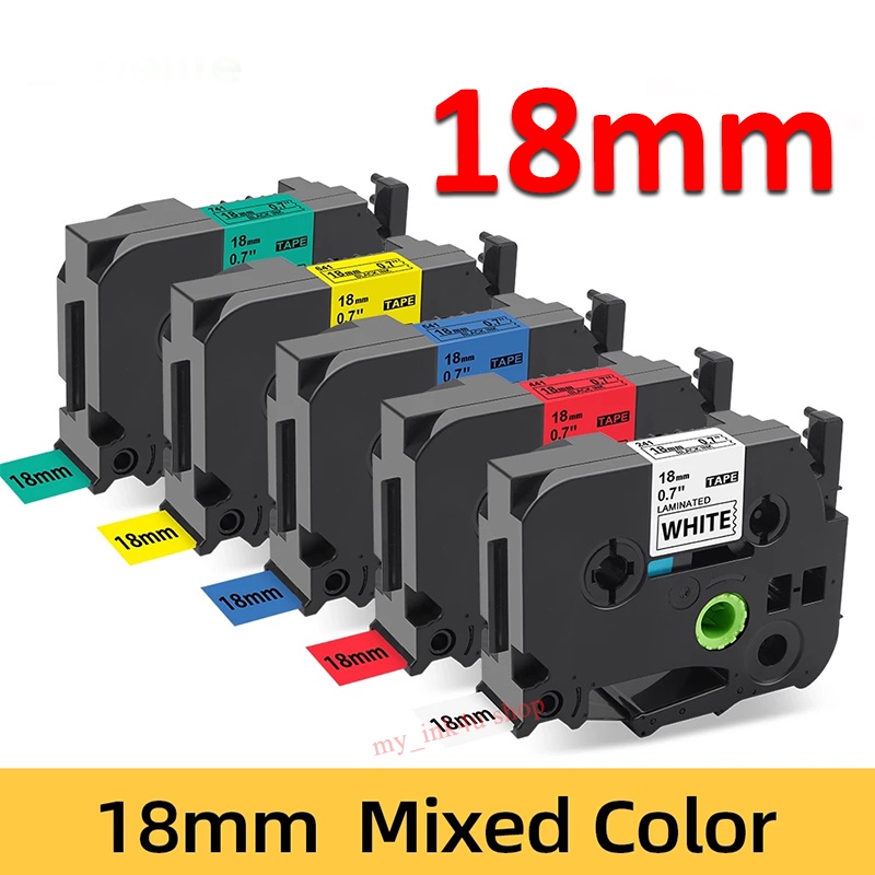 เทปฉลาก 18 มม. ใช้งานร่วมกับ Brother Label Tape tze141 tze241 เทปฉลาก PT-P700 PT-P710BT PT-E850TKW P