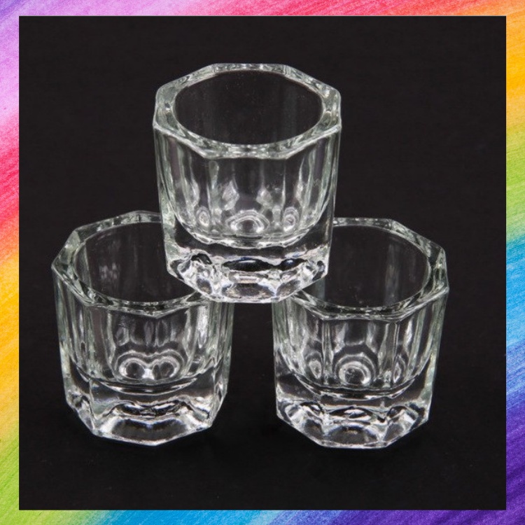 ถ้วยแก้ว ผสม น้ำยาอะคริลิค ผงอะคริลิค ผสม ผงปั้นนูน