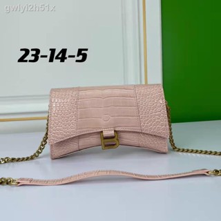 ◆℗Alligator pattern pink shoulder 4564 hourglass leather Women bag