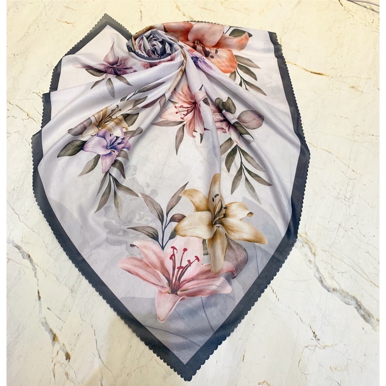 พรีเมี่ยม Sublime Hijab/Premium hijab/rectular hijab/premium vual hijab/motif voal hijab