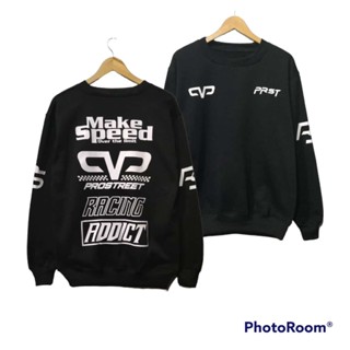 Crewneck PROSTREET RACING ADDICT BLACK MOTIF SWEATER PROSTREET CREWNECK ORIGINAL BANDUNG CREWNECK ของแท้ สําหรับผู้ชาย ผู้หญิง