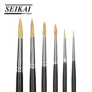 SEIKAI พู่กันสีน้ำ KOLINSKY 0-12 (KOLINSKY HAIR NICKEL BRUSH) 1 ด้าม