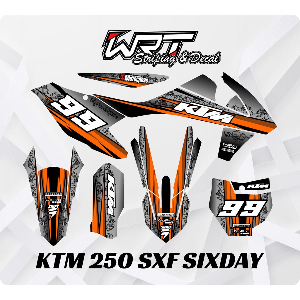 KTM 250 โฮโลแกรมรูปลอก - สติ๊กเกอร์ลายดอกไม้ KTM 250 2017