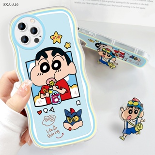 Compatible With Samsung Galaxy A10 A10S A11 A12 A13 A14 A21S A51 4G 5G เคสซัมซุง สำหรับ Case Cartoon Shin-chan Wave Bracket เคส เคสโทรศัพท์ เคสมือถือ Full Back Cover Soft Cases Protective Shell Shockproof Casing