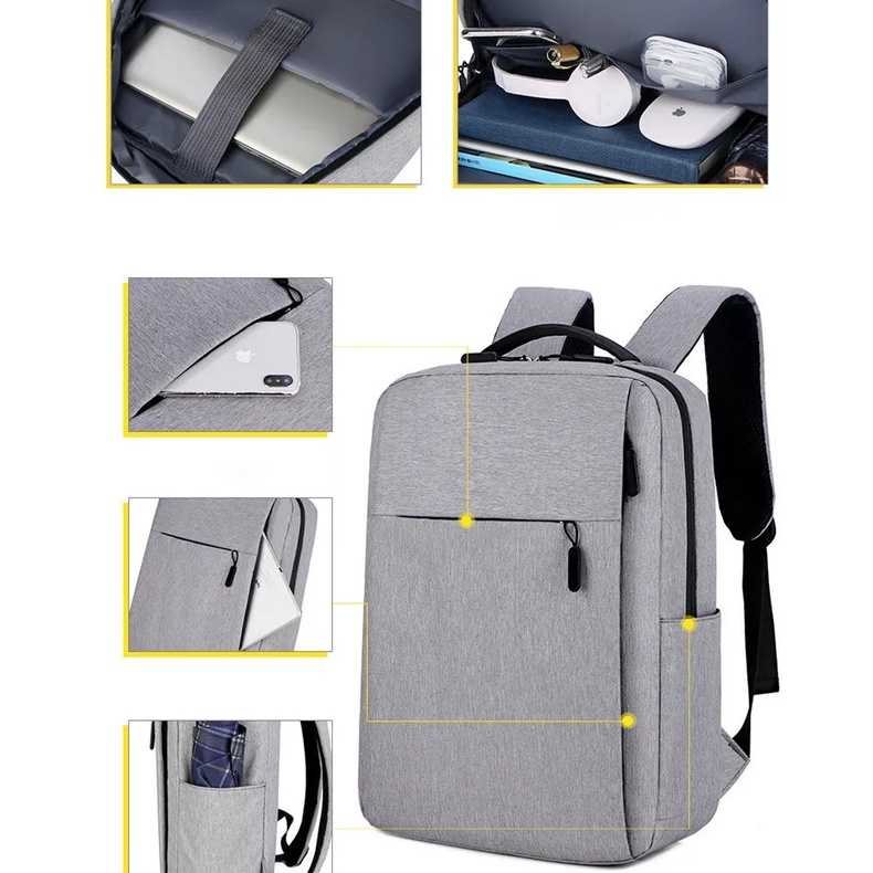 กระเป๋าโน้ตบุ็ค กระเป๋าใส่คอมพิวเตอร์ กันน้ำ 15.6 inch Fashion Men's Backpack, Men Laptop Backpack