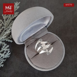 MT แหวนเงินแท้ ลายเส้น3เส้น สลับกัน ไซส์ : 54,59 Solid 925 Sterling Silver Ring (sr070) MT Jewelry มณีธารา