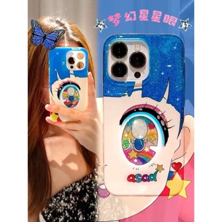 winky eyes glitter phone case เคสไอโฟนลายการ์ตูนตาหวานพื้นหลังกลิตเตอร์