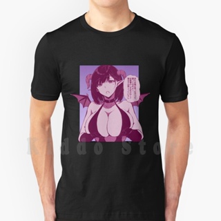 เสื้อยืด100% cotton T-shirt Busty Succubus Ecchi T Shirt Cotton Men Diy Print Cool Tee Hentai Ecchi Anime Manga Comic Ca