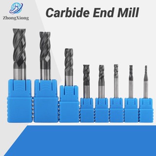 [ดอกกัดคาร์ไบด์] 8pcs 2-12mm 4 Flutes Carbide End Mill Set Tungsten Steel Milling Cutter Tool Kit