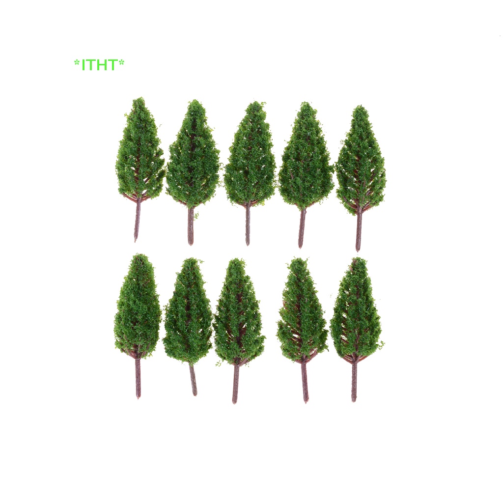 Itht> ใหม่ โมเดลต้นไม้พลาสติก 68 มม. สําหรับตกแต่งภูมิทัศน์ ถนน สวน 10 ชิ้น ต่อชุด