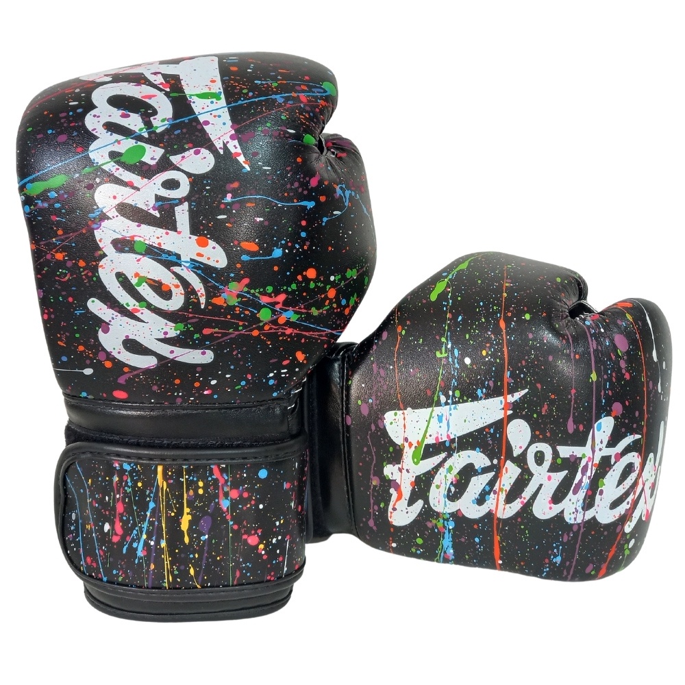 Fairtex Boxing Gloves BGV14PT white color New printing  Sparring MMA K1 นวมซ้อมชก แฟร์แท็ค ขาว ลายปริ้นหลากสี