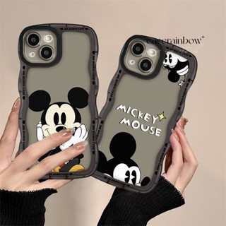 เคสโทรศัพท์มือถือ TPU นิ่ม ลายการ์ตูนดิสนีย์ มิกกี้เมาส์ ขอบหยัก สําหรับ iPhone 11 14 13 12 Pro Max 6 6s 8 7 Plus XR 14Plus X XS Max SE 2020