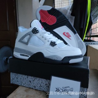 Air Jordan 4white ซีเมนต์ สําหรับผู้ชาย และผู้หญิง DZHJ U7OP