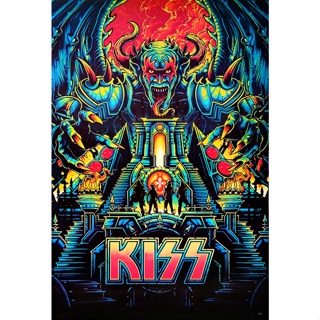 โปสเตอร์ รูปวาด วง ดนตรี เฮฟวีเมทัล KISS (1973-Now) POSTER 24”x35” นิ้ว American Heavy Metal Hard Rock Band V8