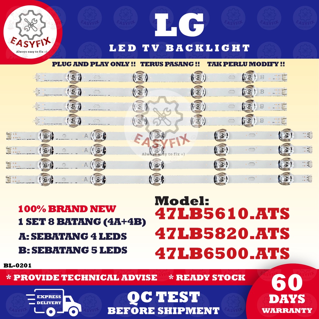 47LB5820 / 47LB5610 47LB6500 47LY340C LG 47 INCH LED TV BACKLIGHT (TV LAMP) 47LB5820.ATS 47LB6500.AT